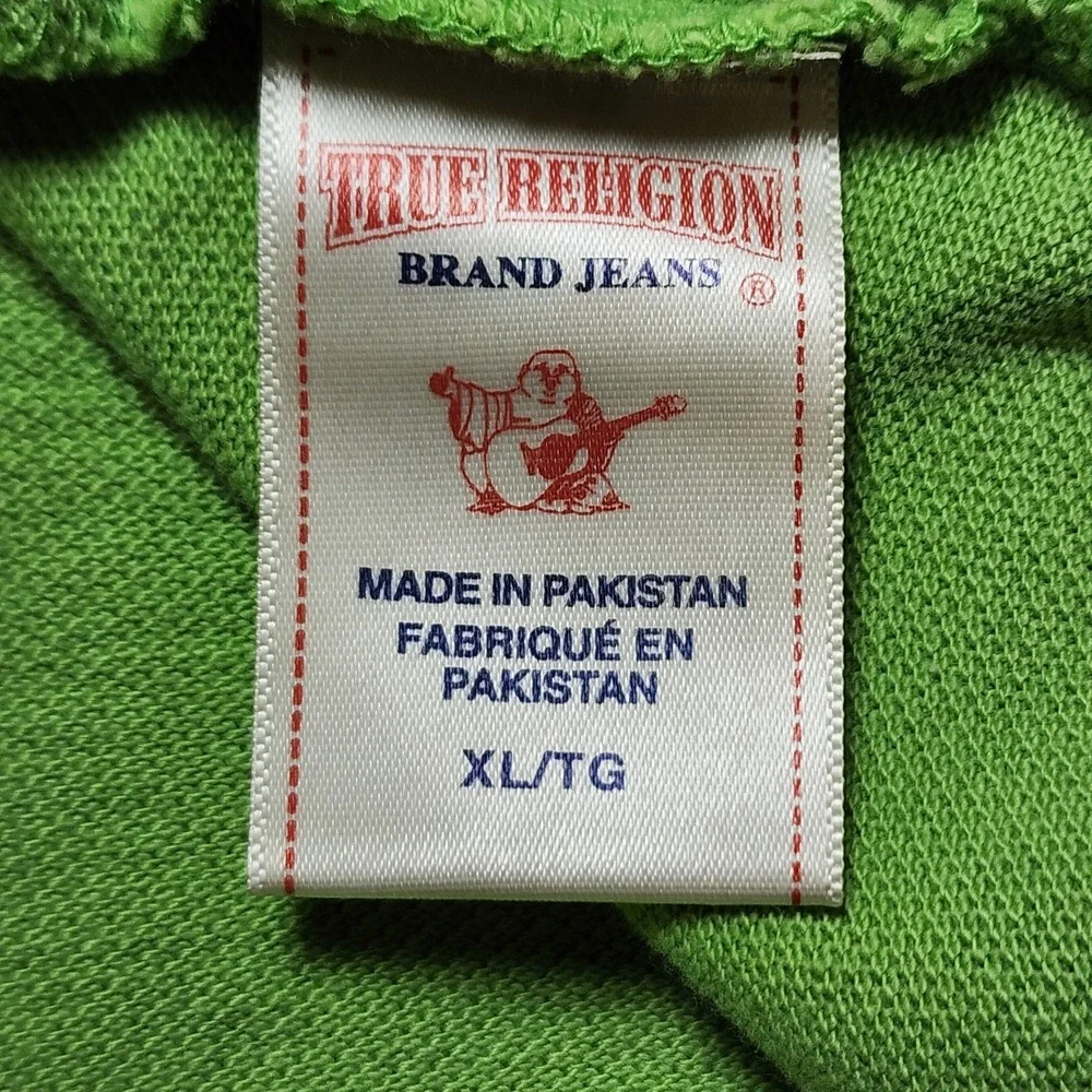 True Religion Sportswear California‎ Style Mens XL Green Polo Shirt Short Sleeve